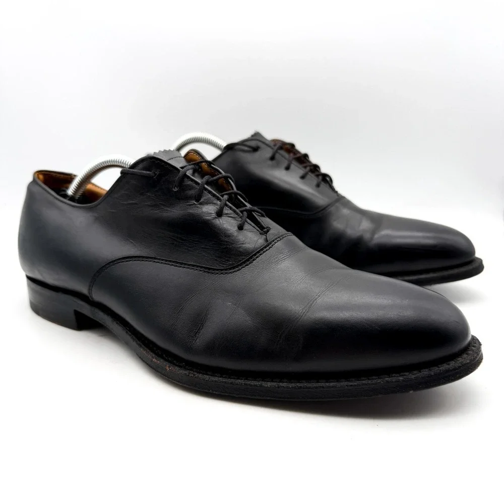Alden 932 Plain Toe Bal Oxford Mens Size 11 B/D Black Leather Dress Shoes